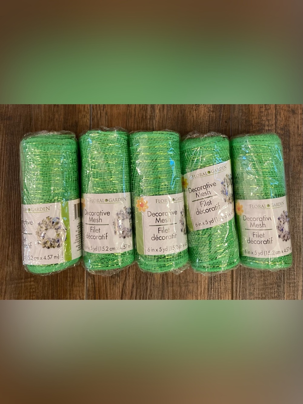 Floral Garden Lot of 5 Crafter’s Polypro Decorative Mesh